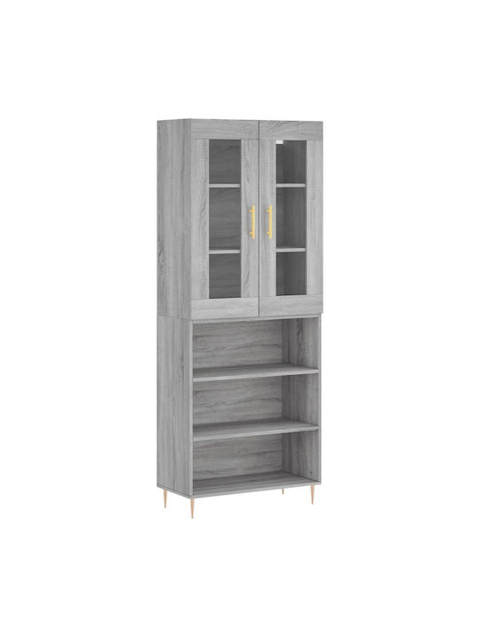 Dulap Pentru Sufragerie Din Placă Din Lemn Agregat Gri 69.5x34x180cm