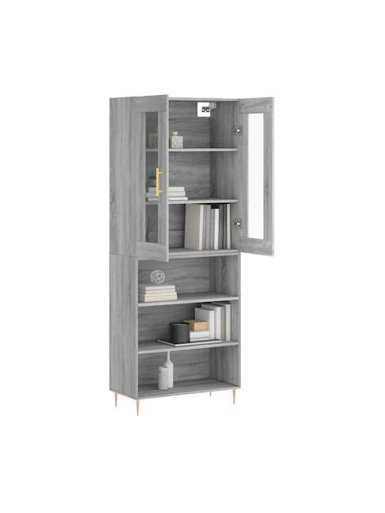 Dulap Pentru Sufragerie Din Placă Din Lemn Agregat Gri 69.5x34x180cm