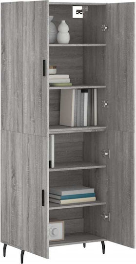 Living Room Display Cabinet from Particle Board Grey 34x34x180cm