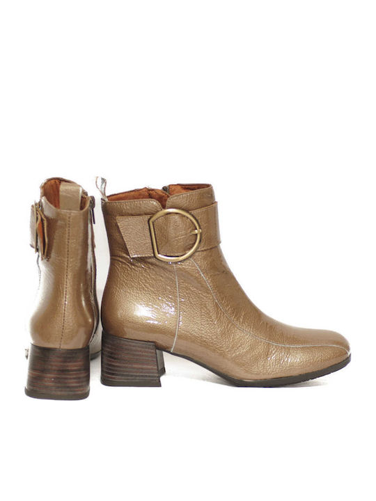 Dara3 Leder Stiefeletten Damen Taupe