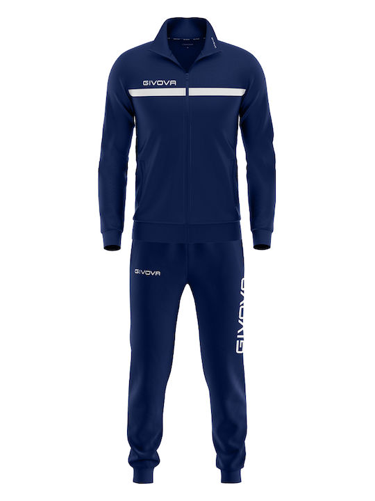 Tuta One Football Tracksuit Glossy with Elastic Navy Blue