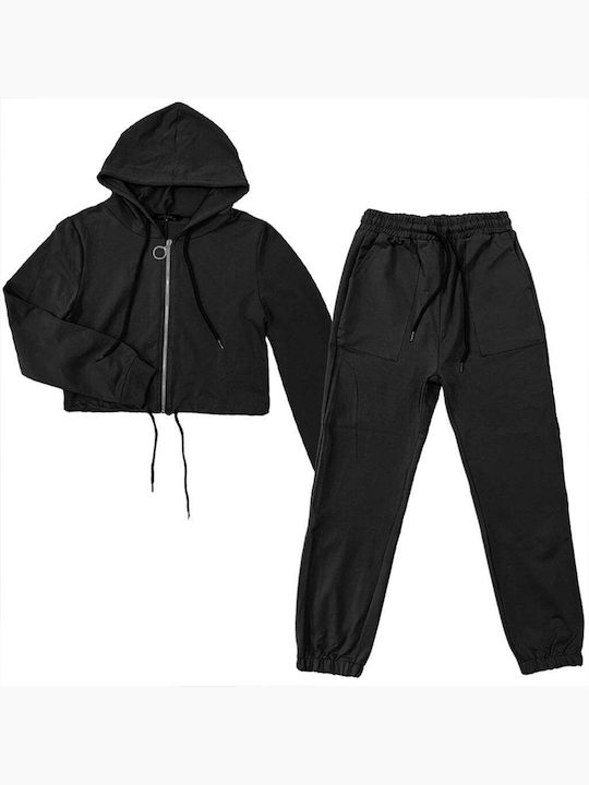 Ustyle Damen-Sweatpants-Set Schwarz