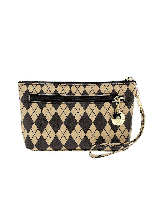 Fragola Large Women's Wallet Beige Squares