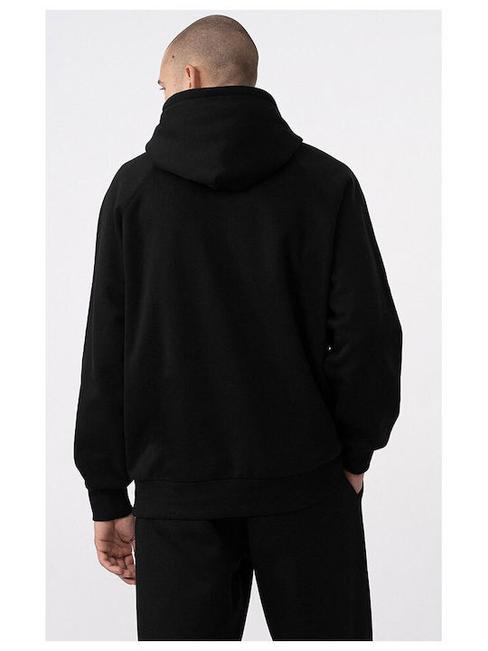 4F Herren Sweatshirt mit Kapuze Schwarz