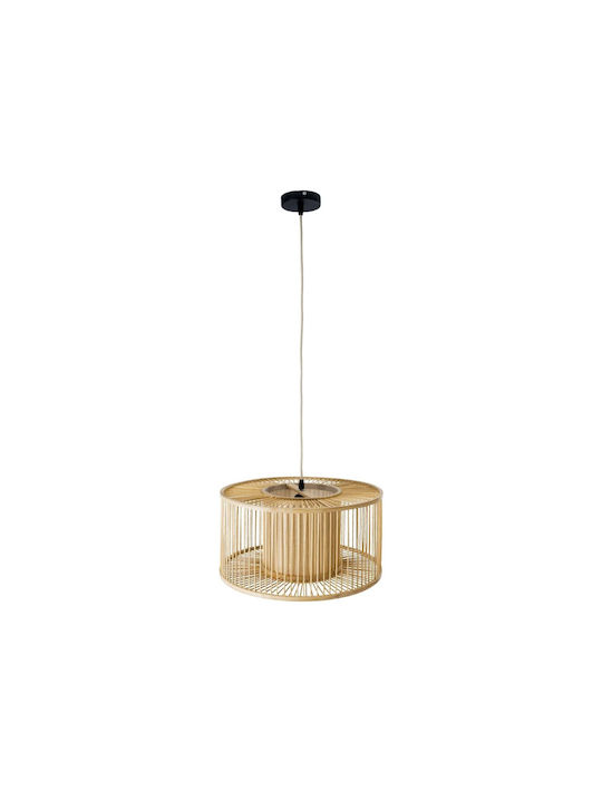 GloboStar Hibiscus Hanging Ceiling Light Beige Boho Grid with E27 Socket 40x20x20cm