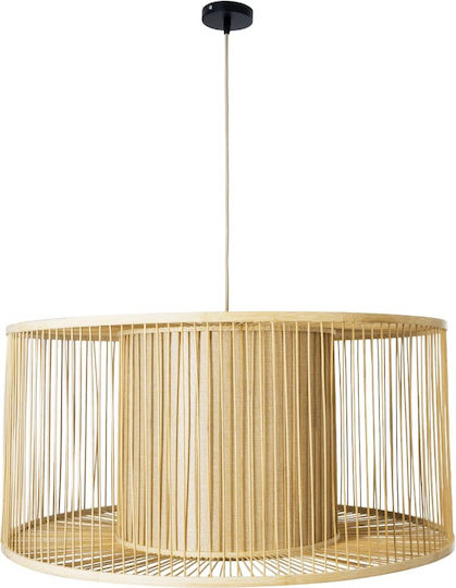 GloboStar Hibiscus Hanging Ceiling Light Beige Boho Grid with E27 Socket 80x38x38cm
