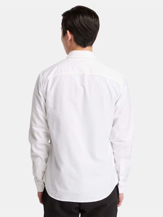 Long Sleeve Cotton Shirt in Regular Fit White