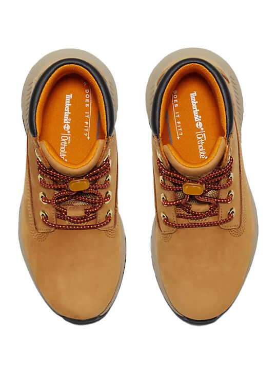 KILLINGTON TREKKER Leather Kids Boots with Laces Yellow