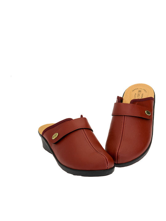 Anatomice Din Piele Papuci de Damă Burgundy