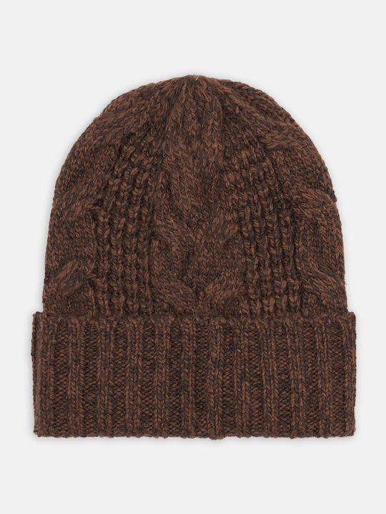 Hoxie Beanie Unisex Σκούφος Πλεκτός σε Καφέ χρώμα