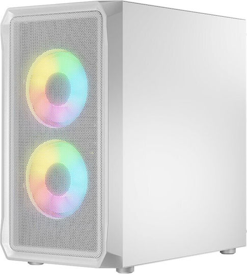 Logic Portos ARGB Gaming Mini Tower Computer Case with White Side Window