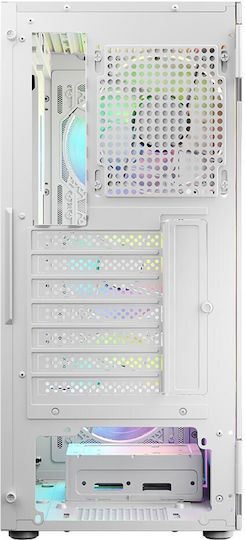 Logic Portos ARGB Gaming Midi-Turm Computergehäuse mit Seitenfenster Weiß