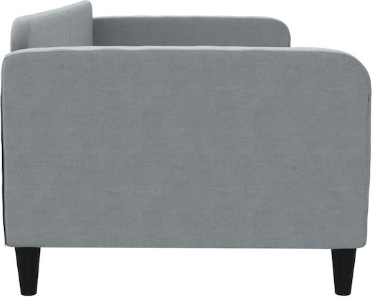 Sofa Bett Einzelbett Mit Stoff bezogen Gray mit Latten für Matratze 90x190cm