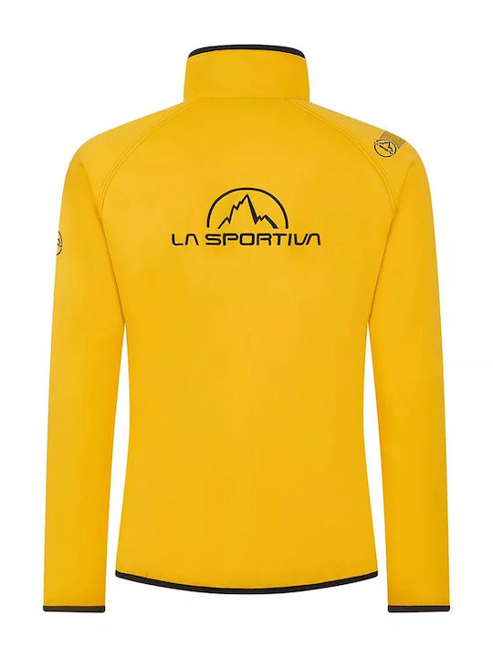 La Sportiva Geacă fleece pentru bărbați cu fermoar și cu glugă Galben