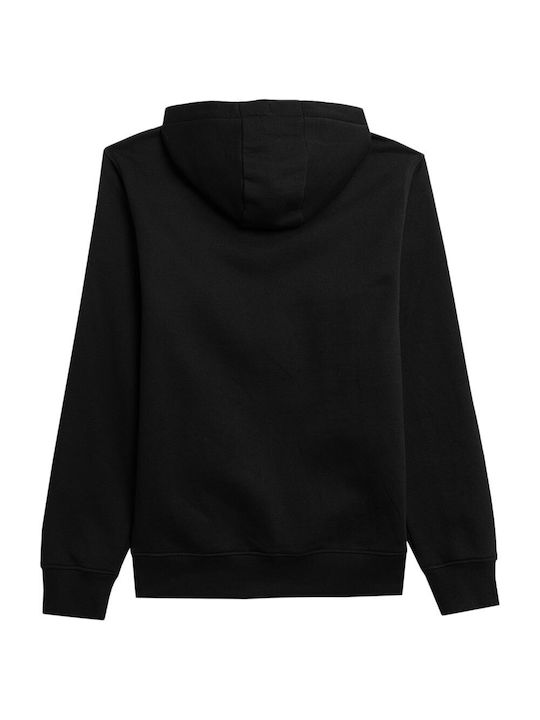 4F Men's Sweatshirt Jacket with Hood and Pockets Black