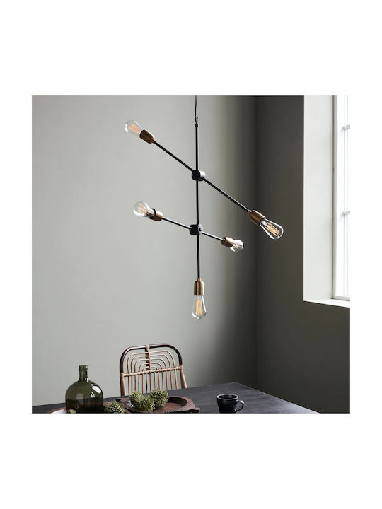 House Doctor Pendant Chandelier for 5 Bulbs E27 Black