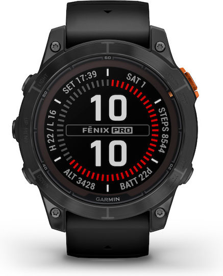 Garmin fenix 7 Pro Solar 47mm Waterproof Smartwatch with Heart Rate Monitor (Slate Gray with Black)