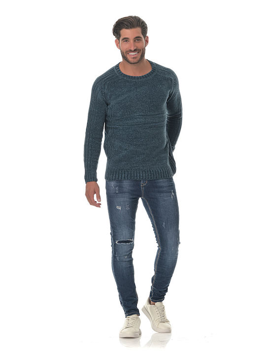 G Secret Herren Langarm-Pullover Petrol Blau