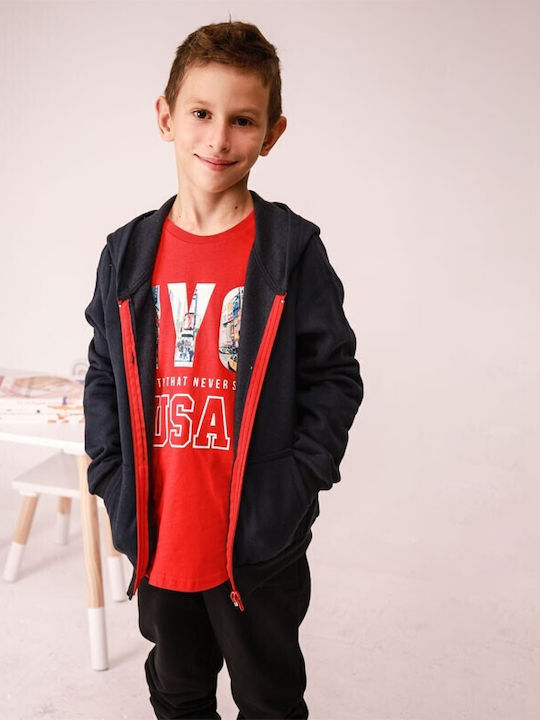 Enjoy Kids Sweatshirt Cardigan with Hood Blue