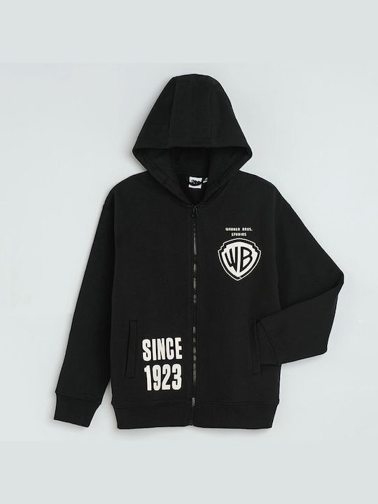 Cardigan pentru copii cu glugă Negru