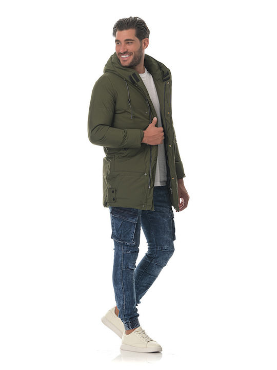 G Secret Men's Winter Parka Jacket Khaki