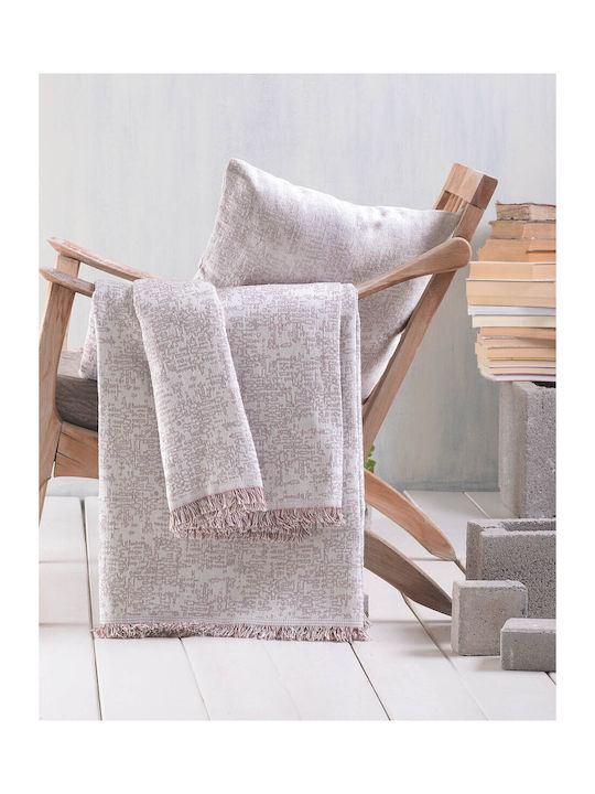 Rythmos Totem Armchair Throw Two Sides Jacquard 180x160cm Terracotta