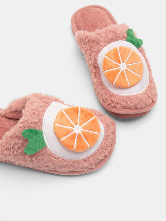 Luigi Women's Slippers with Fur Orange