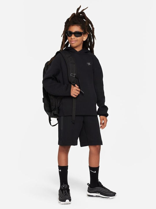 Fleece Kids Sweatshirt with Hood Black Sportswear