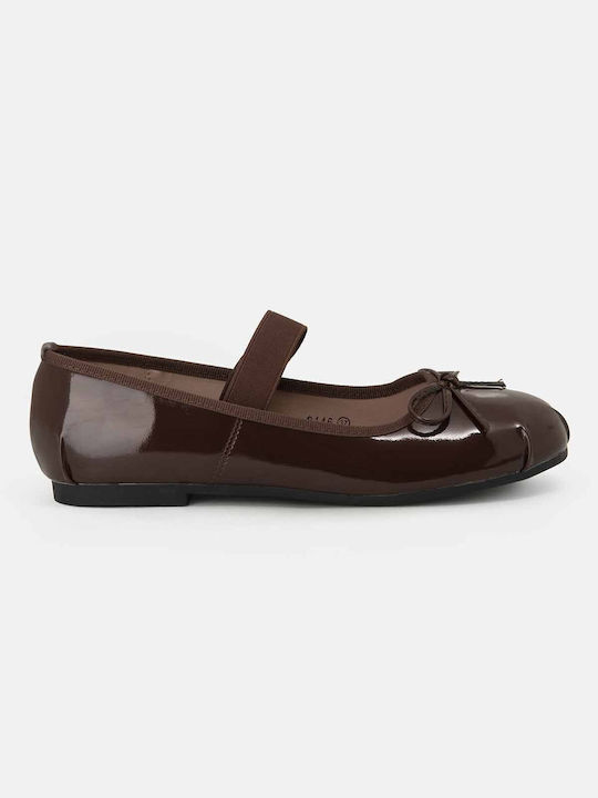 Bozikis Synthetic Leather Ballerinas Brown