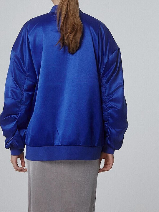 Κοντό Γυναικείο Bomber Jacket Μπλε