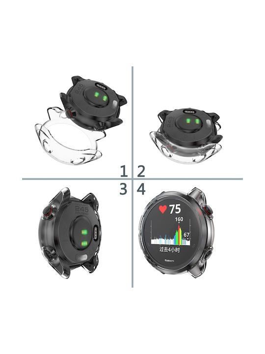 Electroplated Watch Case Θήκη Σιλικόνης σε Διάφανο χρώμα για το Garmin Forerunner 245