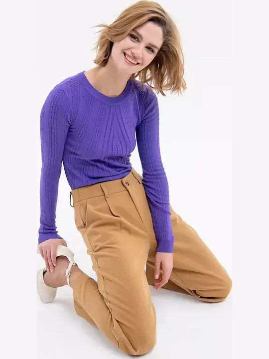 Damen Stoff Hose Braun