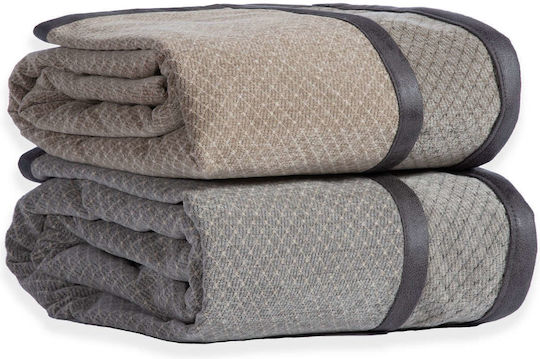Nef-Nef Homeware Brand Ριχτάρι Πολυθρόνας Δύο 'Οψεων Ζακάρ 170x180εκ. Beige