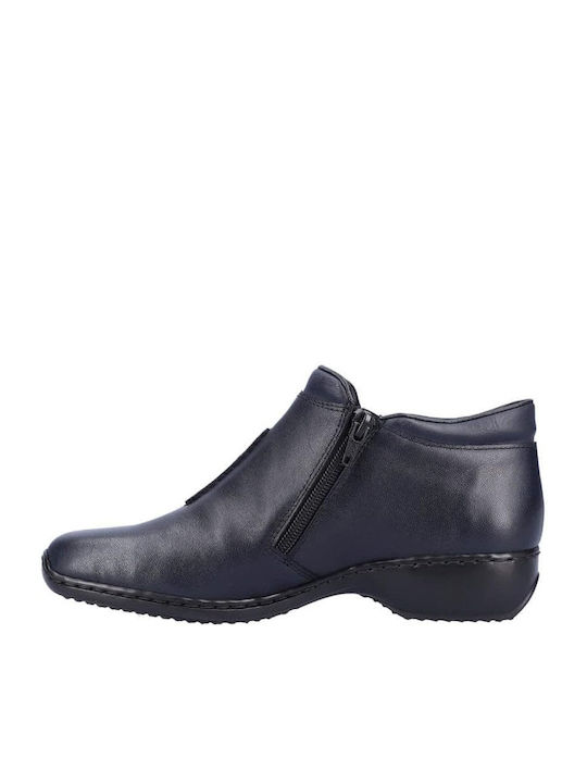 Rieker Leather Women's Ankle Boots Navy Blue