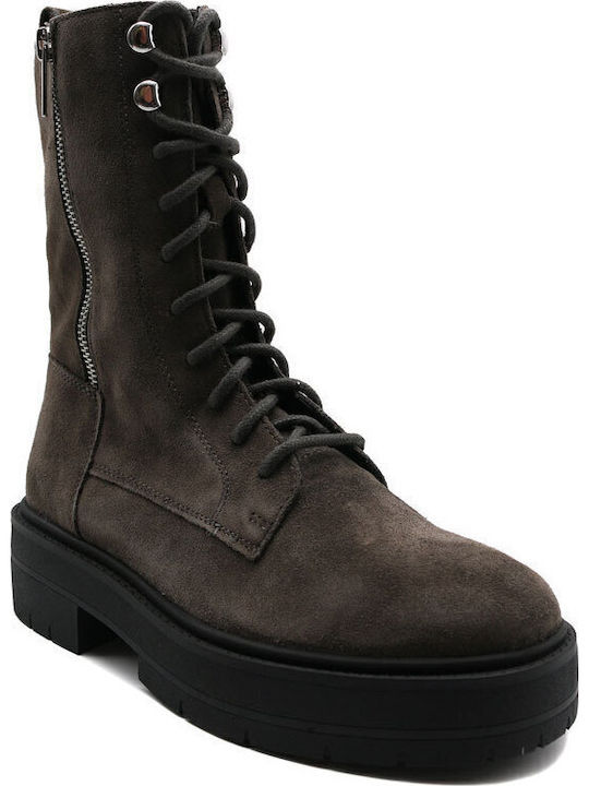 D Spherica Suede Women's Ankle Boots Gray