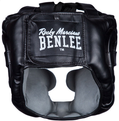 Benlee Adult Full Face Boxing Headgear Leather Black
