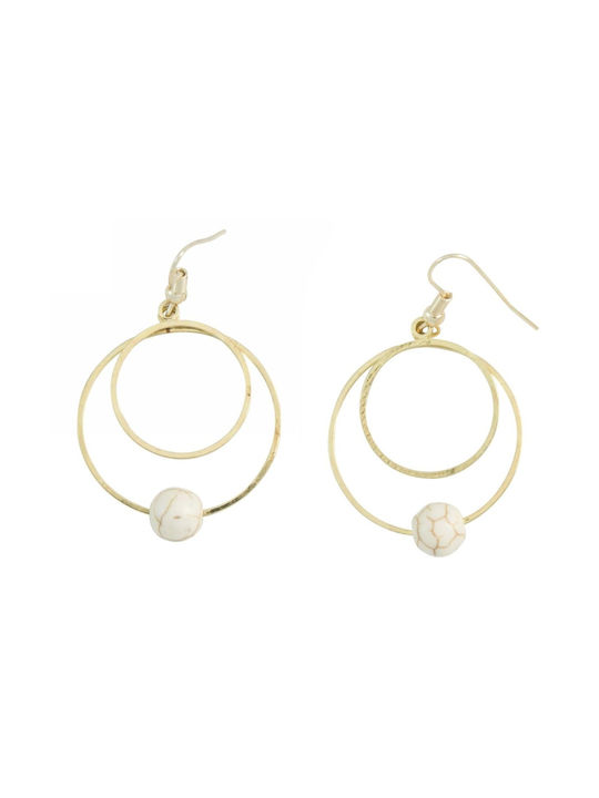 Tatu Moyo Earrings Hoops Gold Plated with Stones