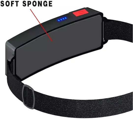 Ideahellas Rechargeable Headlamp LED IP64 with Maximum Brightness 1600lm Black