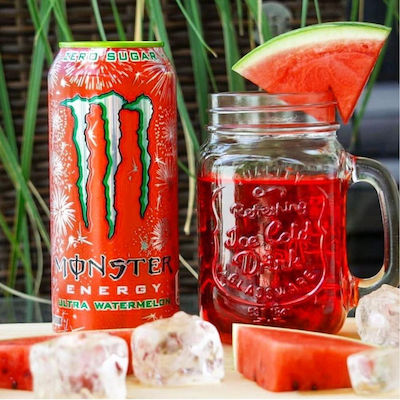 Monster Ultra Κουτί Energy Drink Καρπούζι με Ανθρακικό Χωρίς Ζάχαρη 500ml