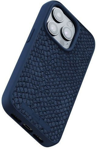 Njord Back Cover Leather 2mm Blue (iPhone 15 Pro)