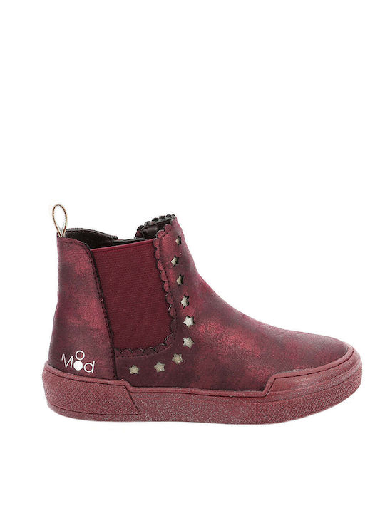 Mod8 Blanou Kids Leather Anatomic Boots with Zipper Burgundy