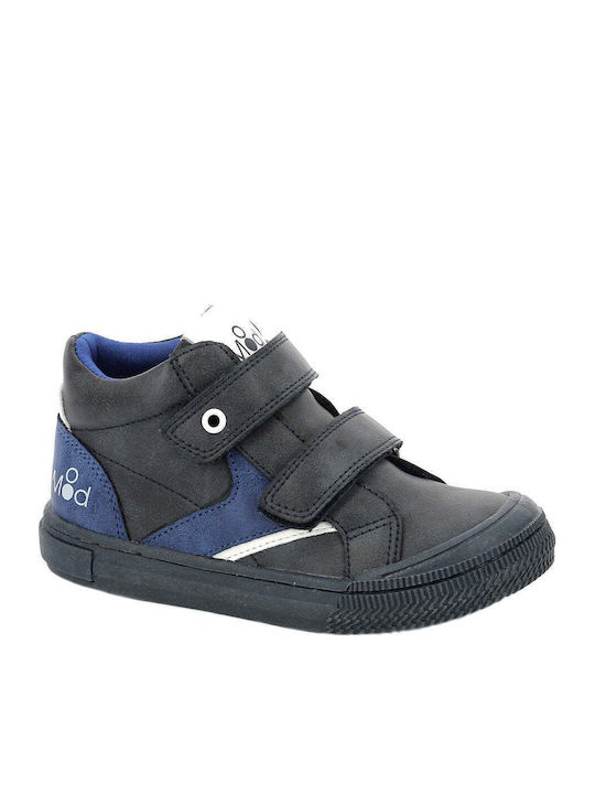 Tifun Anatomical Leather Kids Boots with Velcro Gray