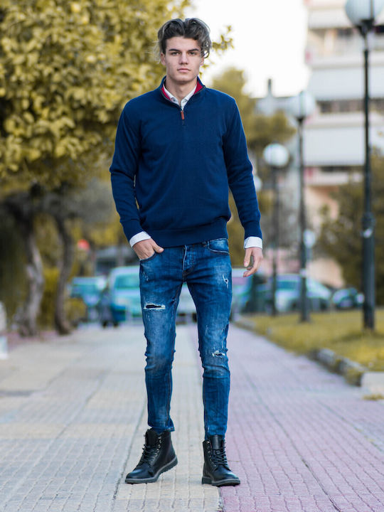 Pulover cu mânecă lungă Albastru