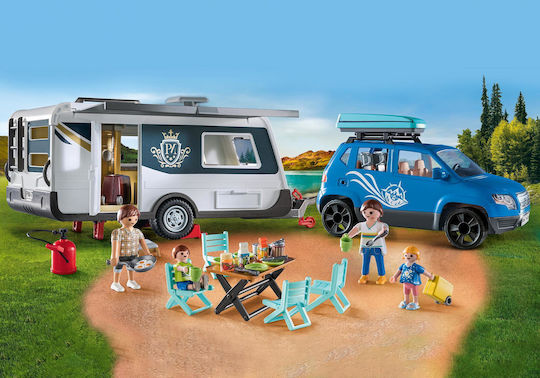 Playmobil Familienspaß Familienurlaub mit Wohnwagen-Anhänger für 4-10 Jahre