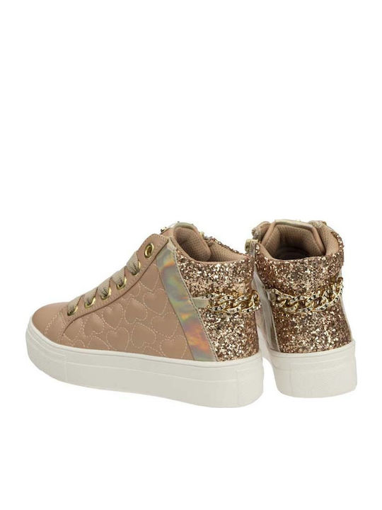 Kids Boots with Laces Beige