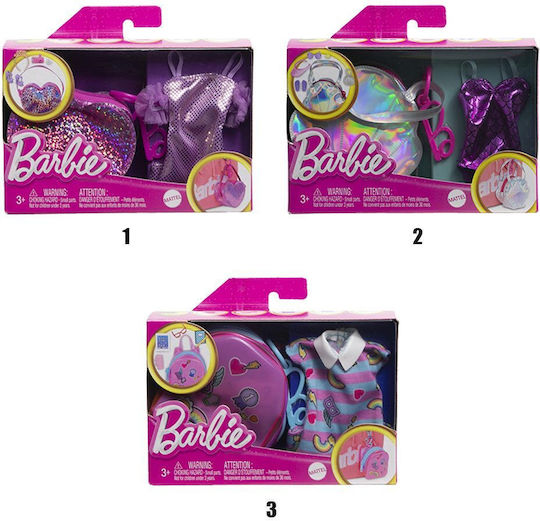 Barbie Fashion Bag Doll Clothes for 3+ years+ Years (Various Designs/Assortments of Designs) 1pc