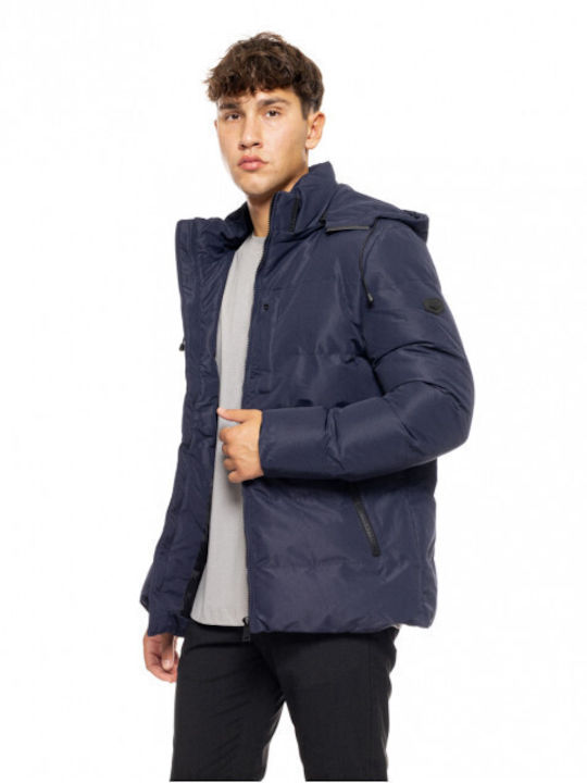 Biston Χειμωνιάτικο Μπουφάν Puffer Navy Μπλε