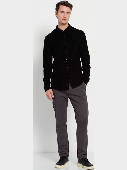 Long-sleeved Corduroy Shirt Black