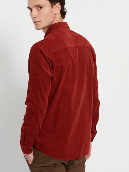 Long-sleeved Corduroy Shirt Brick