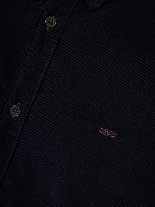 Long-sleeved Corduroy Shirt Navy Blue